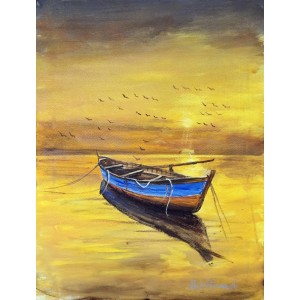 Abdul Hameed, 18 x 24 inch, Acrylic on Canvas, Seascape Painting, AC-ADHD-118